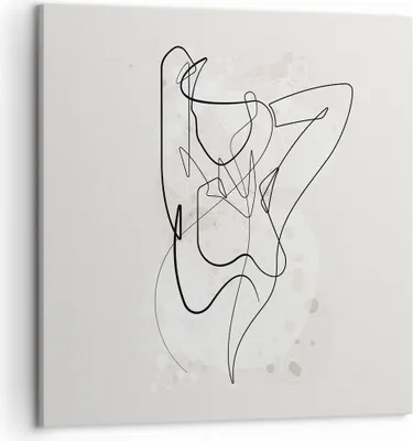 Produktbild von Bild auf Leinwand - Leinwandbild - Einteilig - Linie Frau Linie - 50x50cm - Wand Bild - Wanddeko - Wandbilder - Leinwanddruck - Bilder - Wanddekoration - Leinwand bilder - Wandbild - AC50x50-5119