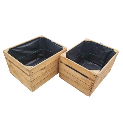Produktbild von Blumenkasten, Blumentöpfe, Blumentopf aus Holz Satz mit 2 Stück