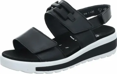 Produktbild von Semler Damen Keilsandalen Schwarz mit verstellbarem Klettverschluss und Plateausohle