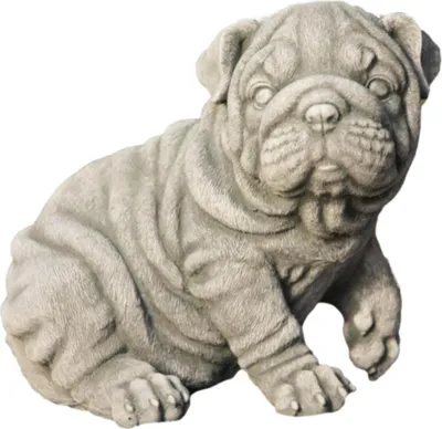 Produktbild von Schöner Hund Mops aus Steinguss Neu Frostfest Witterungsbeständig DE-428