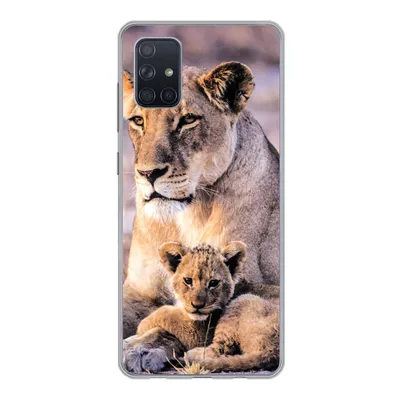 Produktbild von MuchoWow® Handyhülle Schutzhülle Hülle für Samsung Galaxy A71 Löwin - Löwe - Junges Silikon Softcase Handy Hülle - Kartenbesitzer