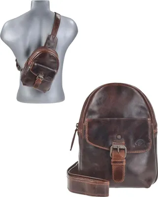Produktbild von Greenburry Rugged CrossOverBag Leder 17x22,5 cm braun