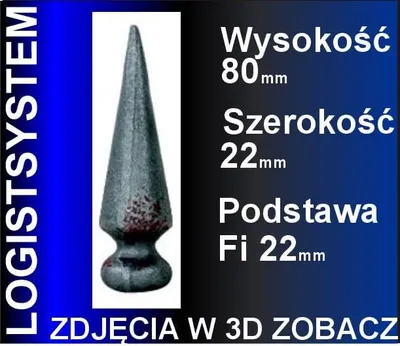 Produktbild von LogistSystem 1 Stück Zierspitze Metall - 80x22mm (HxB) / Basis: ∅ 22 Zaundekoration 40.200