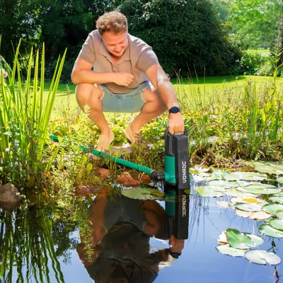 Produktbild von VONROC Tauchpumpe mit integriertem Schwimmer [750W] - Schmutzwasserpumpe für Keller, Pool, Gartenteich - Flachsaugend max Höhe [7,5m] - 1400 l/h