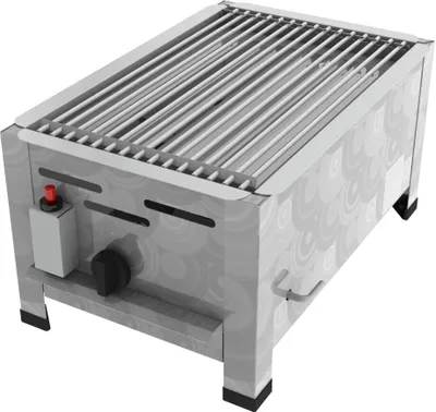 Produktbild von Edelstahl Gasgrill 1-flammig mit Piezozündung, thermischer Flammüberwachung für Gastronomie