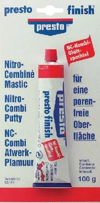 A tube of presto NC-Kombi-Glättspachtel on its packaging.