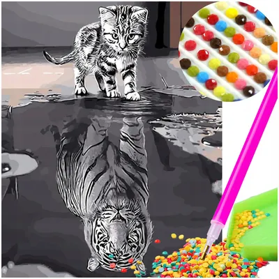 Produktbild von Artelo Diamant Malerei Spiegelkatze DIY Bastelset