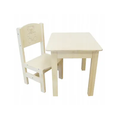 Obrázek produktu pro Dřevěný stolek a židlička pro děti 2-4 roky – Montessori nábytek s gravírováním, bezpečný a ergonomický
