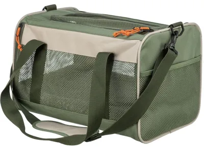 Produktbild von TRIXIE Olivgrüne Hundetransporttasche Marlon mit Netzeinsätzen und beigen Akzenten - 27 × 27 × 43 cm