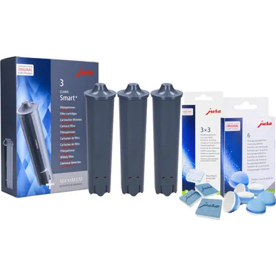 Produktbild von JURA Pflege-Set mit 3x Claris Smart+ Filter, 9 Entkalkungstabletten und 6 Reinigungstabletten