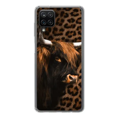 Produktbild von MuchoWow® Handyhülle Schutzhülle Hülle für Samsung Galaxy A12 Schottischer Highlander - Pelz - Pantherdruck Silikon Softcase Handy Hülle - Bild