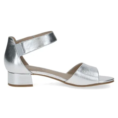 Produktbild von Caprice Damen Sandalette geschlossene Ferse Leder Klettverschluss 9-28212-42, Größe:38.5 EU, Farbe:Silber