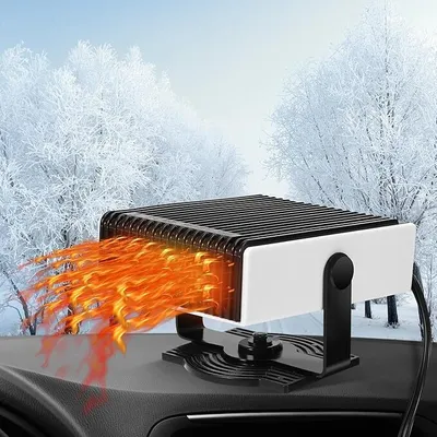 Produktbild von Auto Heizung, 12V 150W Tragbare Auto Lüfter Heizlüfter, 2 in 1 Heizung & Ventilator, Windschutzscheiben Entfroster Demister Zusatzheizung, Einstecken in Zigarettenanzünder Autoheizung, 360° Drehbar