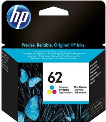 Obrázek produktu pro HP 62 Tříbarevná originální inkoustová kazeta, Standardní, Azurová, Purpurová, Žlutá, Inkoust na bázi barvy, 4,5 ml, 1 kusů, 165 str.