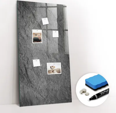 Produktbild von Magnetpinnwand Memoboard - Zubehörsatz - Weißer Marker + Schwamm + Magnete - 60 x 120 cm - Felsstruktur