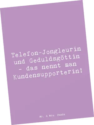 Produktbild von Mr. & Mrs. Panda Postkarte Spruch Meisterin Kundensupport - Lavendeltraum - Geschenk, kunstkarte, Geduld, Berufsprodukte, Telefon-Jongleurin, Beruf, Ansichtskarte