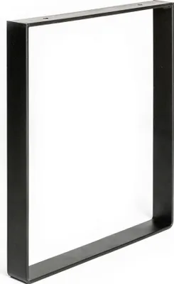 Image de Pied pour meubles, tables et bars rectangle à visser acier mat noir, 38,5 cm