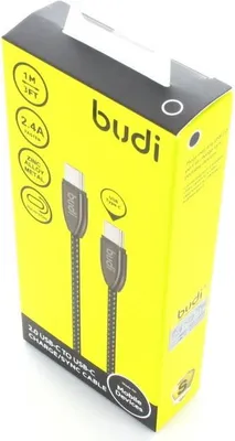 Immagine prodotto di Budi - Cavo da USB-C a USB-C, 2,4A, 1 m (nero)