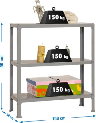 Obrázok produktu pre SIMONHOME CLICK PLUS 3/300 CINZA Metall prateleira