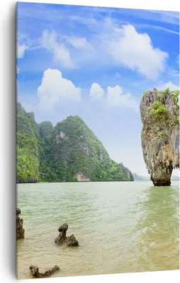 Produktbild von Bild auf Leinwand - Leinwandbild - Einteilig - Stein Strand Landschaft - 80x120cm - Wand Bild - Wanddeko - Wandbilder - Leinwanddruck - Wanddekoration - Leinwand bilder - Wandbild - PA80x120-0224