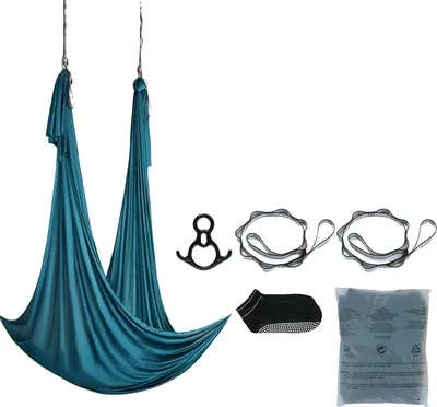 Immagine prodotto di Amaca da yoga aerea, tessuto di nylon, portata massima 1000 kg, lunghezza 8 m, verde 10x2,8 m