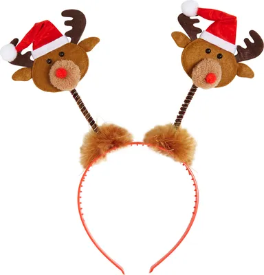 Produktbild von Haarreif Rentier mit Weihnachtsmannmütze