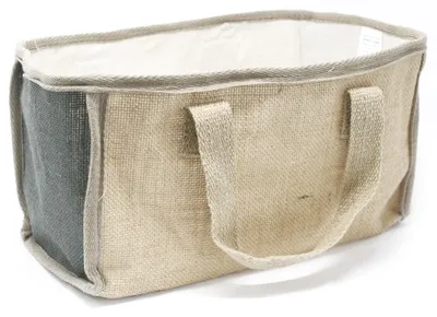 Imagen del producto de Cesta grande de yute - 33x18x20cm - Gris