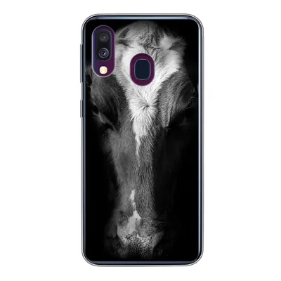 Produktbild von MuchoWow® Handyhülle Schutzhülle Hülle für Samsung Galaxy A40 Kuh - Tiere - Schwarz Silikon Softcase Handy Hülle - Handy-Tasche