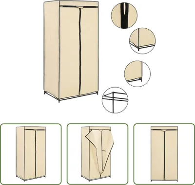 Produktbild von The Living Store Kleiderschrank Creme 75×50×160 cm