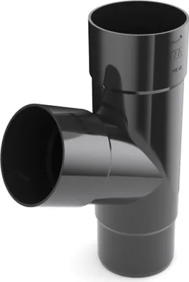 Produktbild von BRYZA Abzweigrohr aus Kunststoff Ø 90 mm, Schwarz RAL 9005