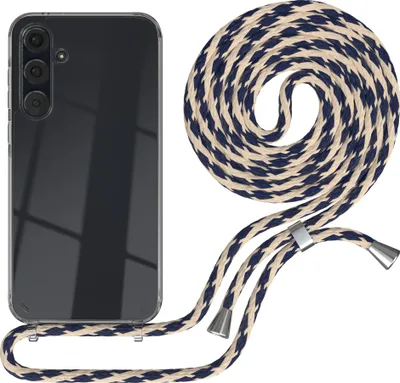 Produktbild von EAZY CASE Handykette kompatibel mit Samsung Galaxy A35, Handyhülle mit Umhängeband, Handykordel, Schutzhülle Clear, Band in Beige