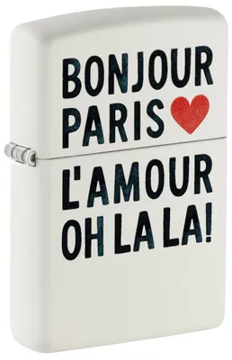 Produktbild von Zippo Sturmfeuerzeug - Bonjour, White Matte, Color Image - Nachfüllbar - Wiederv