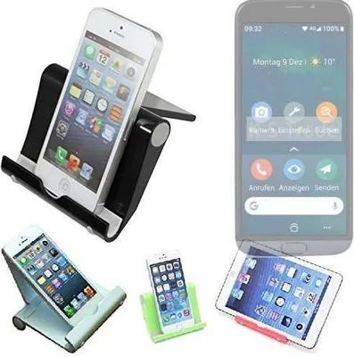 Produktbild von K-S-Trade Handy-Ständer kompatibel mit Doro 8050 faltbarer Tischständer Smartphone Tablet Halterung Reise