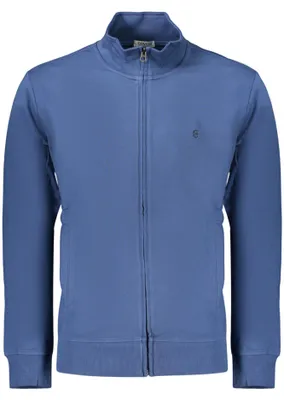 Produktbild von Herren-Sweatshirt Blau mit Reißverschluss und Stickerei - Langarm