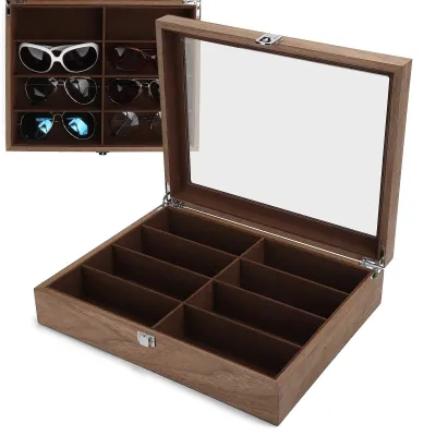 Produktbild von Brildoos: Hochwertiger Holz-Brillenhalter – Brillenständer – Brillenablage für 8 Brillen – Kompakte Aufbewahrungsbox – s Design