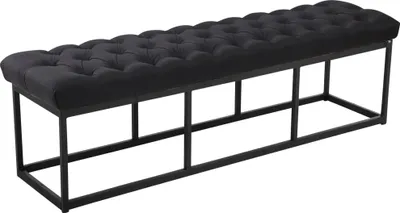 Produktbild von CLP Sitzbank Amun Stoff mit schwarzem Metallgestell schwarz Größe 150 cm