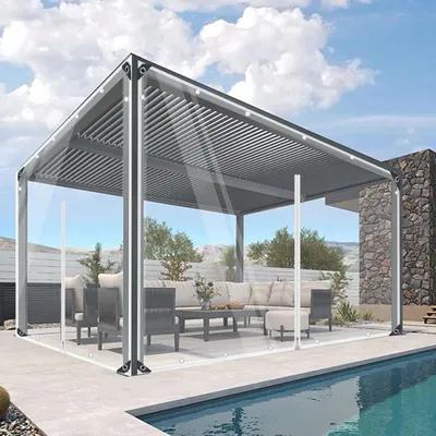 Produktbild von PVC Abdeckplane - Transparente Vorhangplane mit Ösen und Reißverschluss - Wasserdicht - 420 g/m² Schwer - 2x2 m - Klar