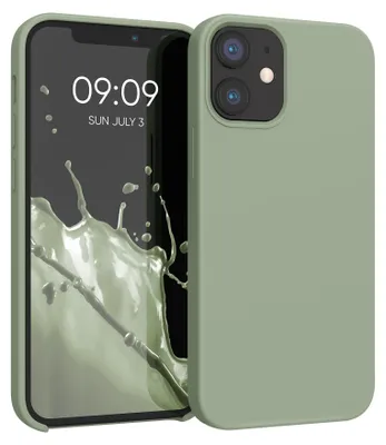 Produktbild von kwmobile Handyhülle für iPhone 12 mini Hülle, für iPhone 12 mini Case - Hülle Silikon - kabelloses Laden - Graugrün