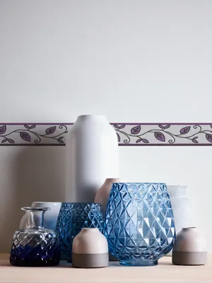 Produktbild von A.S. Création selbstklebende Bordüre Only Borders 9 creme schwarz lila 5,00 m x 0,05 m 262226