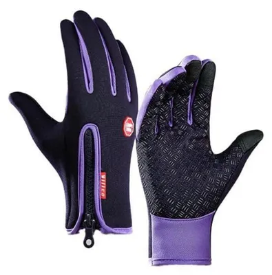 Produktbild von Winterhandschuhe Herren Damen Thermo Winddicht Touchscreen S Lila