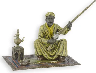 Produktbild von Bronzeskulptur Mann mit Flinte Orient Bronze Figur Statue Skulptur Antik-Stil