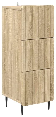 Image de vidaXL Commode en chêne Sonoma 33 x 34,5 x 92 cm, bois d'ingénierie