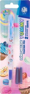 Obrázek produktu pro Pióro wieczne młodzieżowe Astra Pastel Line + 2 naboje atramentowe 1szt.mix