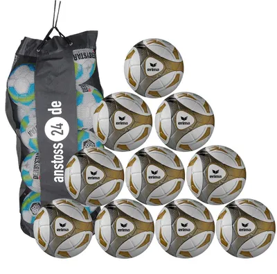 Produktbild von Ballset erima Hybrid Trainingsball - Gold inkl. Ballsack 10 Bälle