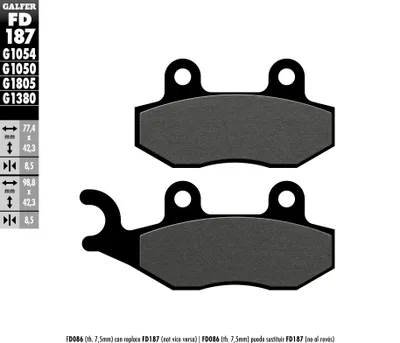 Produktbild von Kh228 Semi-Metallische Roller-Bremsbeläge