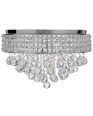 Produktbild von BELIANI Kronleuchter Silber Eisen mit Chrome Finish Hängelampe mit Kristallen Beleuchtung Glamour Stil Wohnzimmer Esszimmer