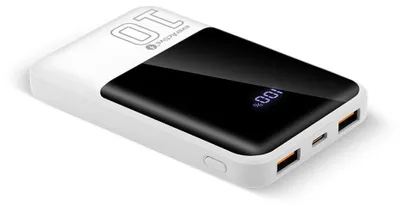 Immagine prodotto di everActive Powerbank 10 con 2 porte USB e 1 porta USB-C, 22,5 W, QC4+, schermo LCD, bianco - Batteria