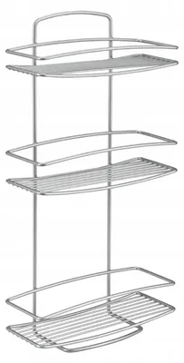 Produktbild von Metaltex Wandregal Organizer mit Haken ohne Bohren Silber