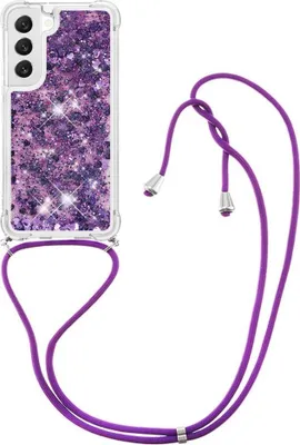 Produktbild von Samsung Galaxy S23 Hülle - Coverup Liquid Glitzer Back Cover mit Handykette - Violett