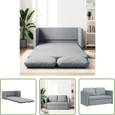 Produktbild von The Living Store Bodensofa mit Schlaffunktion Hellgrau 112x174x55 cm Stoff